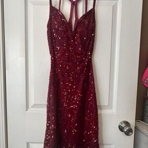 Short Burgundy Cocktail Dress